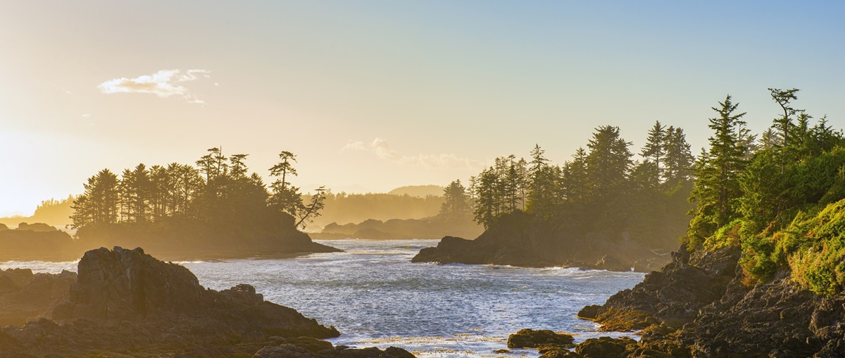 West Coast landscape of the islands in the ocean