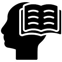 profile of a person with a book