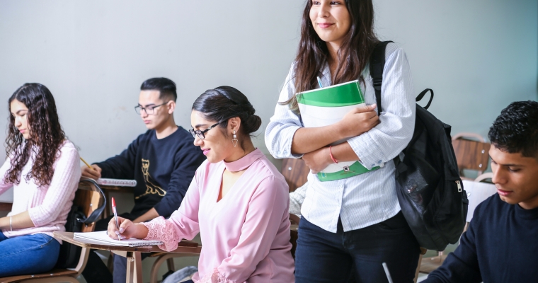 a group of young students
