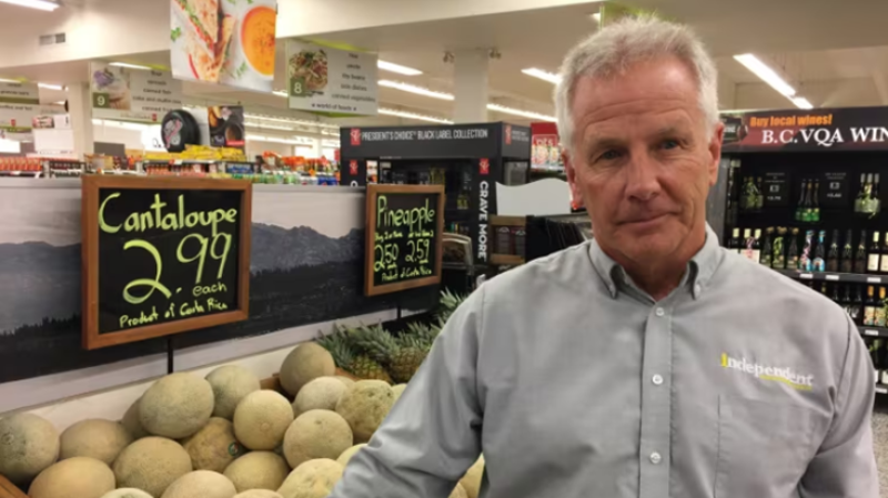 A man standing in front of a grocery store