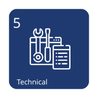Drawing of tools and clipboard with the word technical below