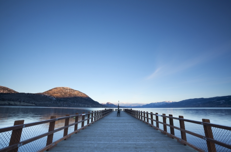 walkway leading out to a lake in the interior of BC