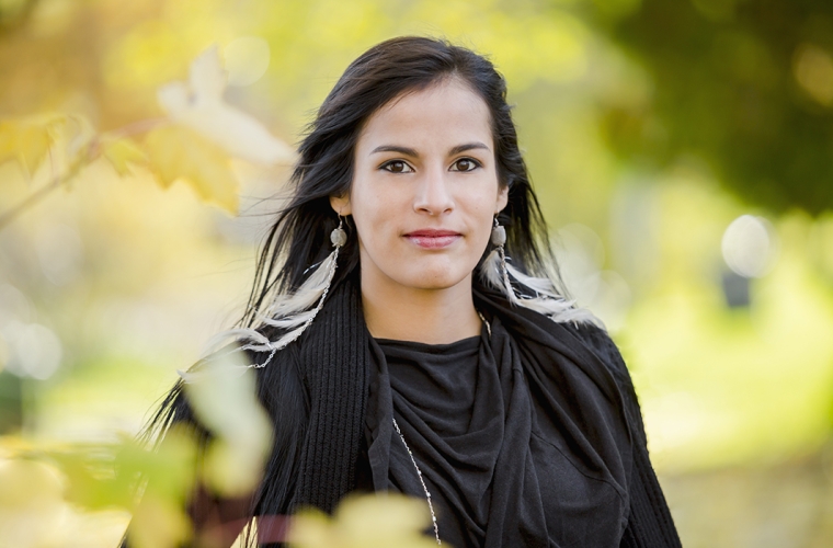 headshot of indigenous woman outside