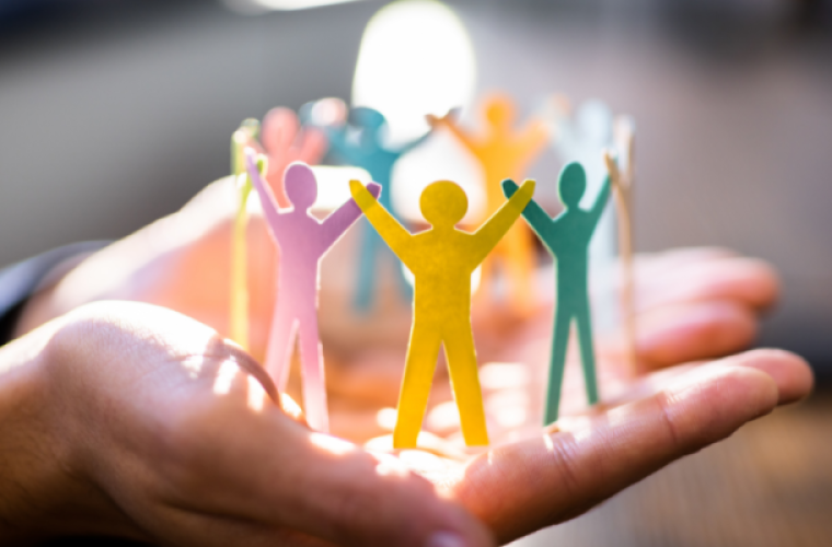 Opened Hands showing teamwork and diversity