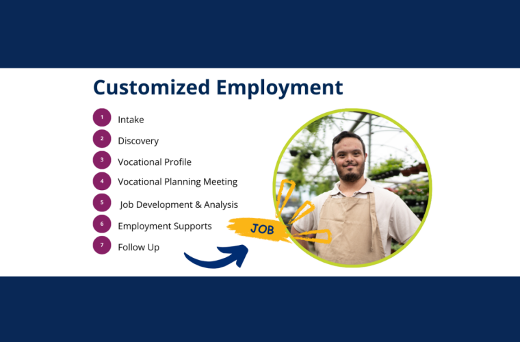 Young man with down syndromes working in plant nursery