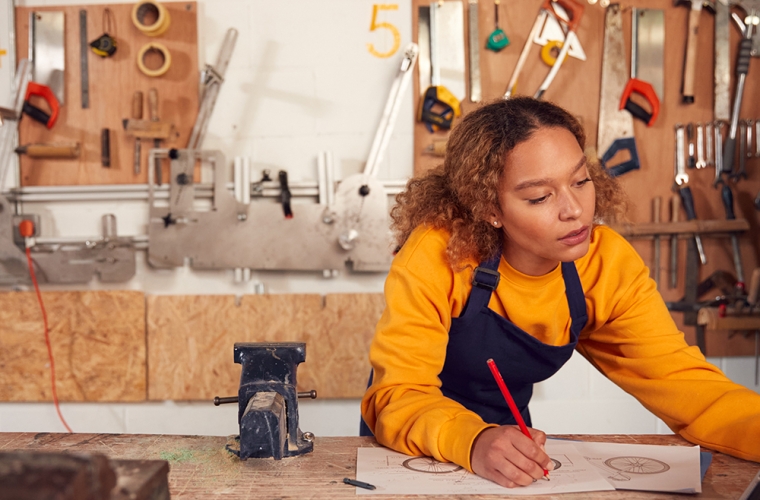 BIPOC female carpentry craftsperson