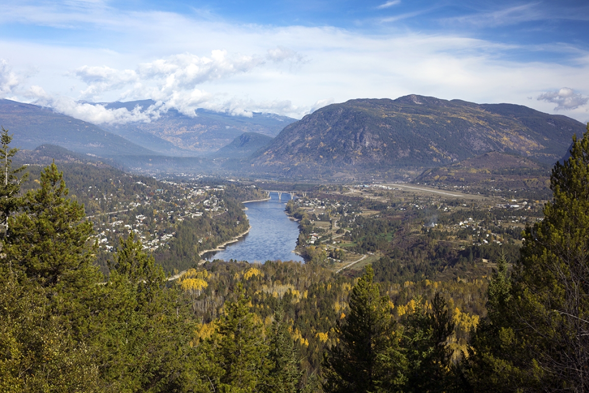 Aerial view of Castlegar.